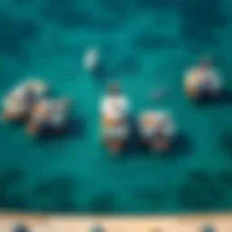 Aerial view of the Floating Seahorse villas showcasing their unique underwater design