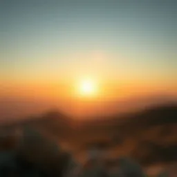 Breathtaking view of Dubai's hilly landscape at sunrise