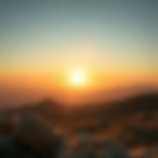 Breathtaking view of Dubai's hilly landscape at sunrise