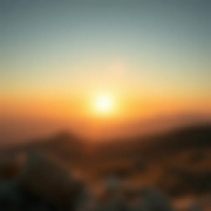 Breathtaking view of Dubai's hilly landscape at sunrise