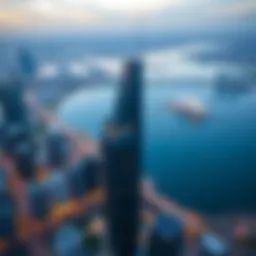 Aerial view of Creek Tower and surrounding developments
