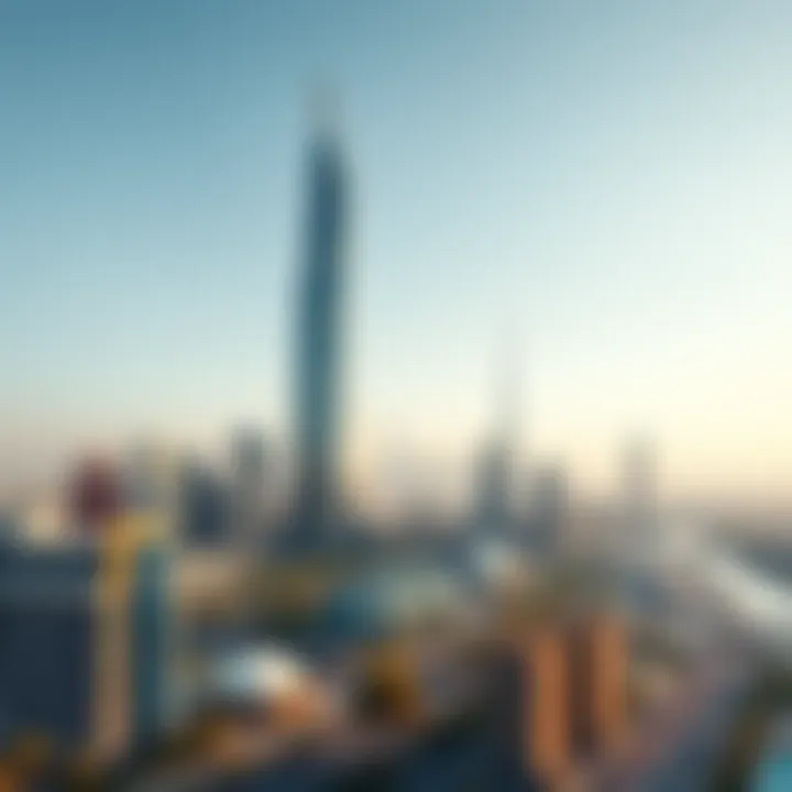 Creek Tower Rendered in Dubai's Urban Landscape Render of Creek Tower within Dubai's skyline