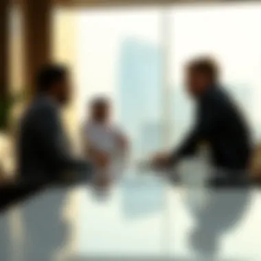 Investors discussing opportunities in Nakheel