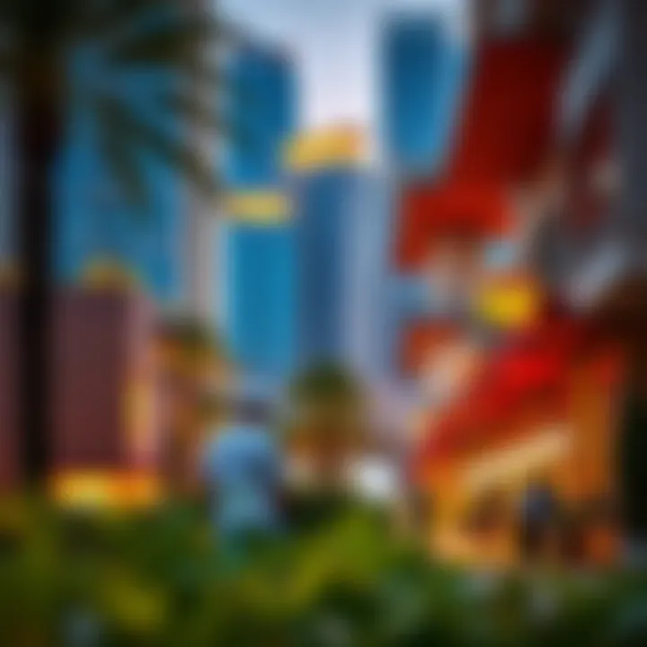 Urban landscape depicting the vibrant lifestyle around The Oasis