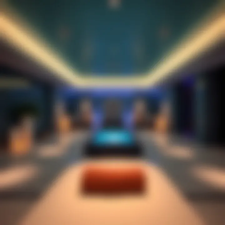 Serene Ambiance in Dubai's Premier Spa Luxurious spa interior featuring contemporary design and soft lighting