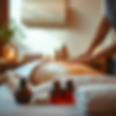 Soothing Massage Therapy Relaxing massage therapy session highlighting soothing oils