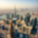 Aerial view of Dubai's skyline with modern architecture