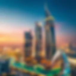 Luxurious skyscrapers in Abu Dhabi