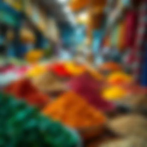 Vibrant colors of spices at a traditional market in Dubai