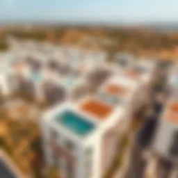 Aerial view of Vida The Hills showcasing modern architecture