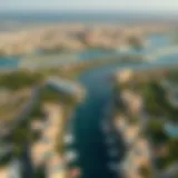 Aerial View of Yas Waters Edge Aerial view of Yas Waters Edge showcasing waterfront properties and lush landscapes