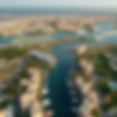 Aerial View of Yas Waters Edge Aerial view of Yas Waters Edge showcasing waterfront properties and lush landscapes