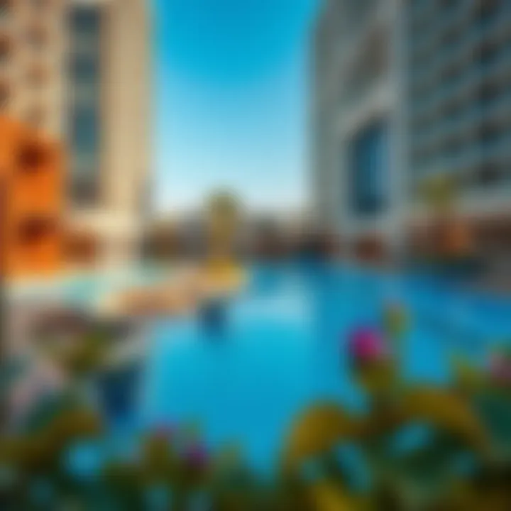 Luxurious Amenities at Yas Waters Edge Luxurious amenities at Yas Waters Edge with pools and recreational areas