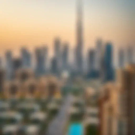 Luxury Residential Skyline A stunning skyline view of Dubai's luxury residential area