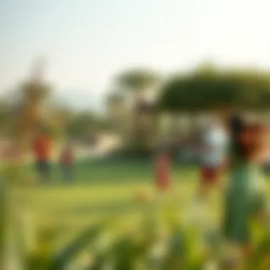 Community and Leisure in Ras Al Khor's Green Spaces Families enjoying recreational activities at Wasl Green Park