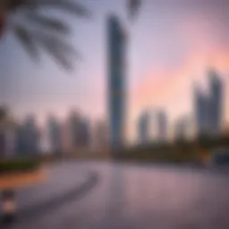 Stunning exterior view of Flamingo Z2 Tower against Dubai skyline