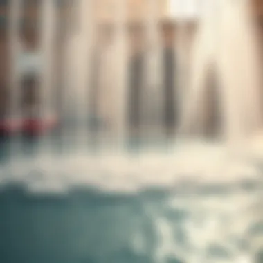 Choreographed Elegance of Fountain Jets Close-up of fountain jets synchronized with music