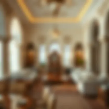 Luxurious Interiors: A Reflection of Cultural History Intricate interior details of a luxurious villa reflecting Dubai's rich cultural history