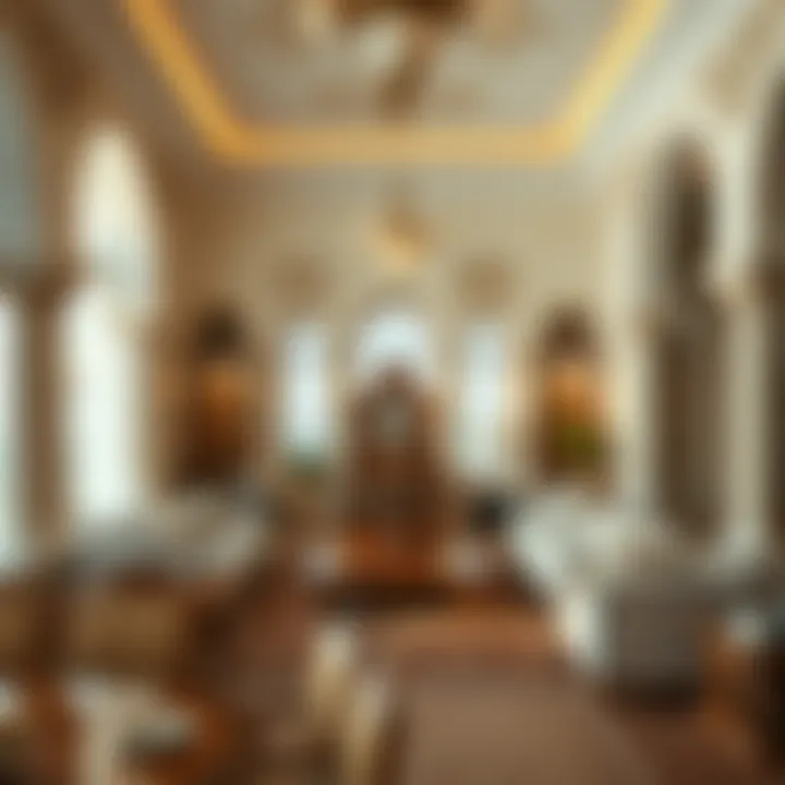 Luxurious Interiors: A Reflection of Cultural History Intricate interior details of a luxurious villa reflecting Dubai's rich cultural history