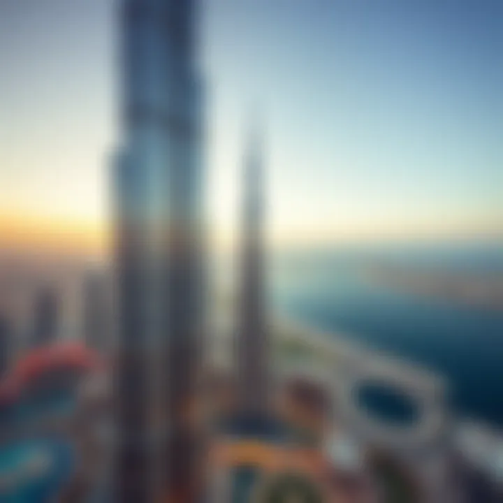 Aerial View of Burj Khalifa Aerial view of the Burj Khalifa showcasing its architectural grandeur