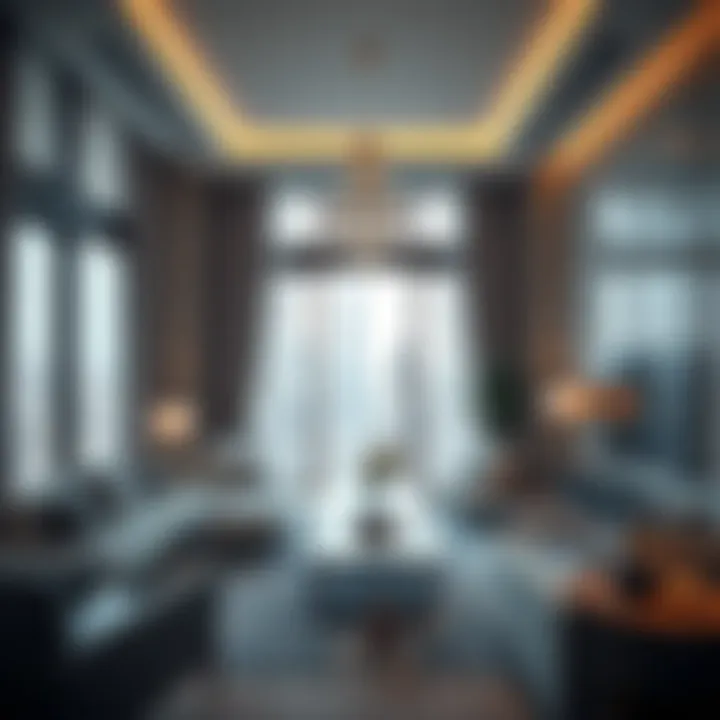 Luxury Apartment Interior in Burj Khalifa Interior of a luxury apartment in Burj Khalifa featuring modern design