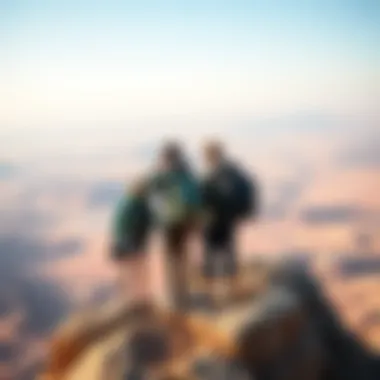 Adventure at Jebel Jais Viewpoint Adventure seekers enjoying the vistas at Jebel Jais