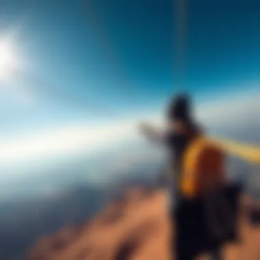 Adventurer soaring over the mountains on Jebel Jais Zipline