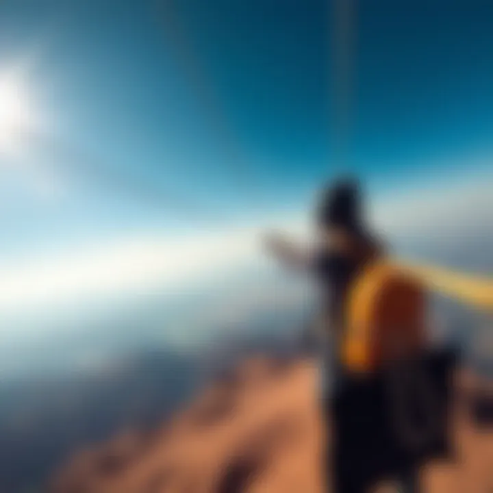 Adventurer soaring over the mountains on Jebel Jais Zipline