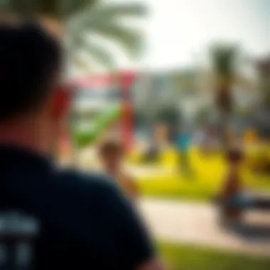 Community Park Activities in JVC Vibrant community park in Jumeirah Village Circle with families enjoying outdoor activities.