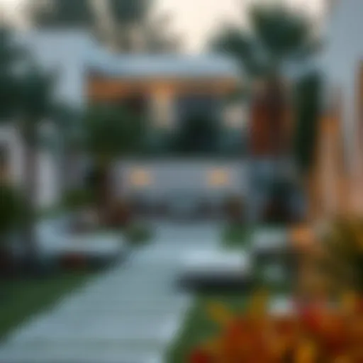 A stunning landscaped garden showcasing Dubai's luxury real estate