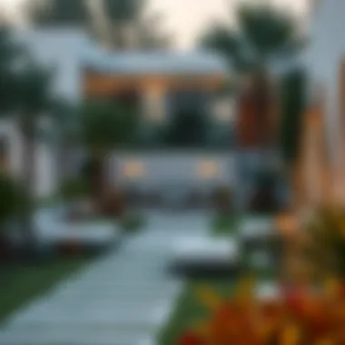 Luxurious Garden Design in Dubai A stunning landscaped garden showcasing Dubai's luxury real estate