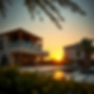Stunning exterior shot of a property at sunset