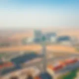 Aerial view of Madina Dubailand showcasing its expansive layout and surroundings