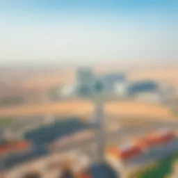 Aerial view of Madina Dubailand showcasing its expansive layout and surroundings