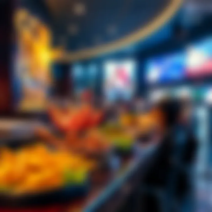 Diverse food offerings in the cinema area