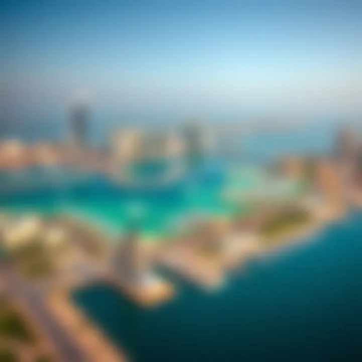 Aerial View of Marasi Bay Aerial view of Marasi Bay showcasing its waterfront and skyline