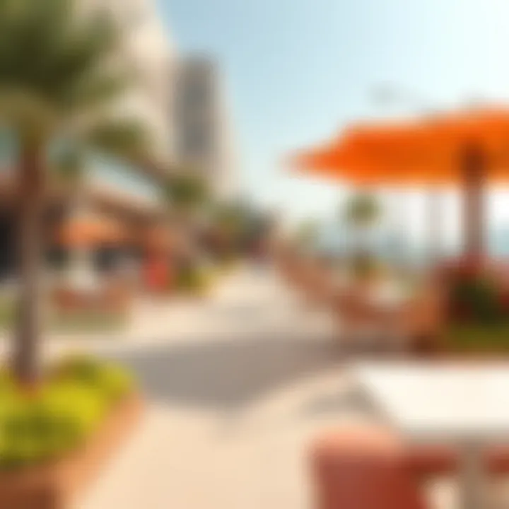 Vibrant Lifestyle Amenities at Marasi Bay Vibrant lifestyle amenities at Marasi Bay, including parks and cafes