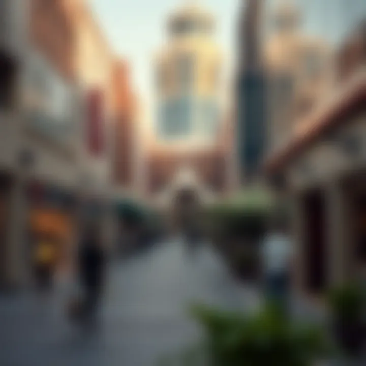 Shopping District in Mirdif Shopping area in Mirdif illustrating urban convenience