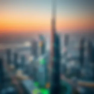 Dubai Skyline with Najma Tower B Panoramic view of Dubai skyline featuring Najma Tower B