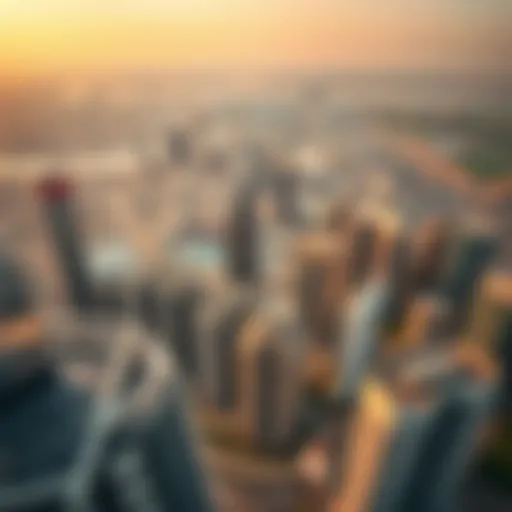 Aerial view of Dubai skyline showcasing real estate developments