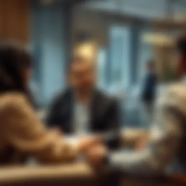 Real estate agent discussing property options with clients