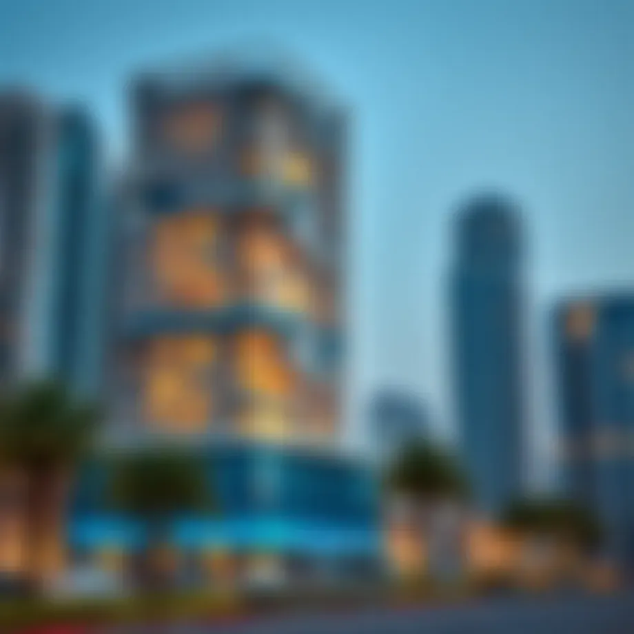 A modern building representing Dubai's real estate market