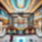 A detailed layout of the Dubai Mall highlighting various sections and categories