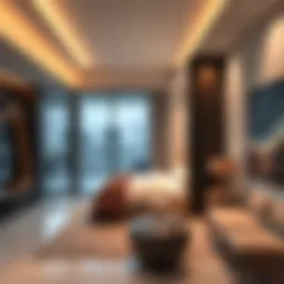 Modern partitioned living space in Dubai showcasing innovative design