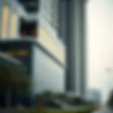 Architectural detail of Pinnacle Building showcasing modern design