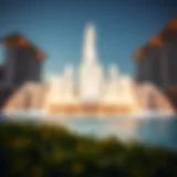 Stunning view of the Pointe Palm Jumeirah Fountain showcasing its architectural elegance