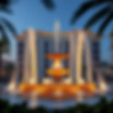 The Pointe Palm Jumeirah Fountain enhancing the surrounding real estate landscape