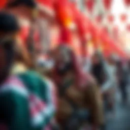 A vibrant celebration during a public holiday in Dubai.