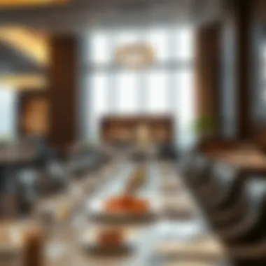 Elegant dining area showcasing gourmet cuisine