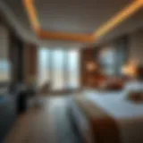 Luxurious guest room with city view